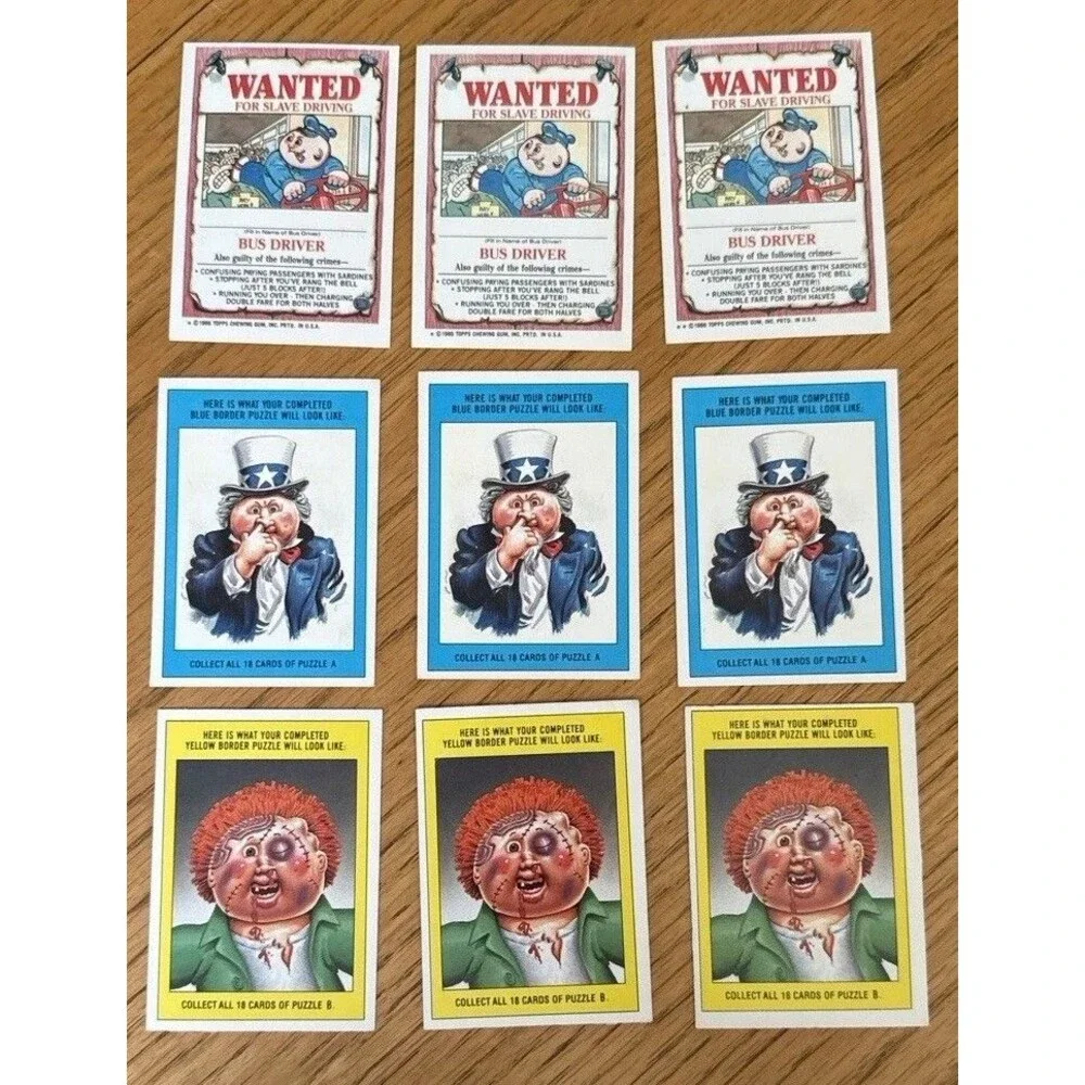 Shelly Dale Terry Colin 1986 Topps GPK Bulk Lot 9 Cards